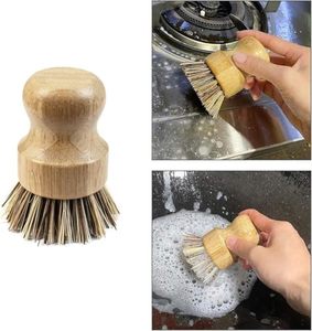 Cepillo para Platos de Bambú Ecológico, con Logotipo Personalizado, Cepillo Natural para Fregar Platos con Cerdas de Sisal y Palma, Antiadherente para Sartenes y Ollas de Cocina - Product Image 2