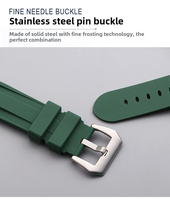 Bracelet de montre en silicone étanche Upro 22mm 24mm 26mm, bracelet de plongée sport en caoutchouc souple, extrémité droite, boucle en acier inoxydable