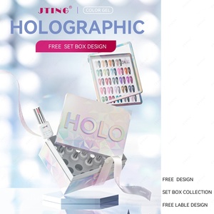 JTING Collection de vernis gel holographiques réfléchissants 24 couleurs, nouvelle version améliorée, coffret OEM, vernis à ongles gel pailleté holographique - Product Image 5