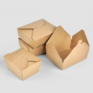 Caja Kraft marrón desechable impresa personalizada para embalaje de alimentos para llevar rápido para ensalada comida enlatada almuerzo sándwiches revestimiento UV - Product Image 3