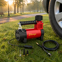 Compresseur d'air métallique 12V pour voiture, moto, camion avec moniteur de pression des pneus, portable et lumière d'urgence
