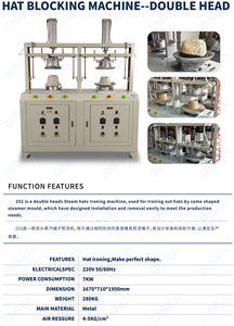 Hiệu quả cao Tự động đôi đầu Mũ chặn máy hơi nước Mũ bóng chày ủi với lõi động cơ cho làm mũ cao bồi - Product Image 3