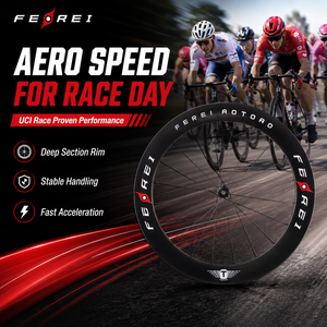 Jeu de roues de vélo de route en carbone <span class=keywords><strong>Ferei</strong></span> T Series 700C T700 Aero Tubeless Ready avec freins à disque et moyeu breveté AOTOAO - Product Image 5