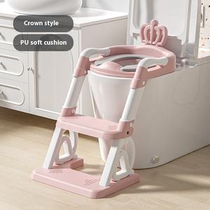 Taburete de inodoro de entrenamiento de orinal de plástico plegable conveniente multifuncional con respaldo mágico para escalera de orinal de bebés para niños - Product Image 6