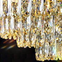 Lustre moderne en cristal pour la maison, les mariages, les hôtels, lustre de luxe pour salon, salle à manger, base en métal, luminaire de plafond en cristal