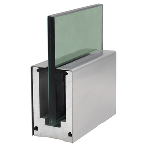 Lamel fence balcone esterno vetro senza cornice balaustra ringhiera morsetto alluminio forma a u canale sistema profie - Product Image 1