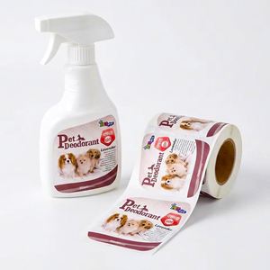 Étiquettes personnalisées pour déodorants pour animaux de compagnie, autocollants imperméables pour bouteilles de soins canins, impression d'étiquettes de pulvérisation, fabricant d'étiquettes adhésives en rouleau avec logo - Product Image 1