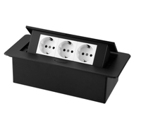 Prise de courant encastrable de type Pop, 2/3 prises, 16A, CE, avec réseau SDK, pour utilisation en conférence en alliage d'aluminium