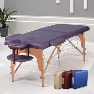 <span class=keywords><strong>Table</strong></span> <span class=keywords><strong>de</strong></span> <span class=keywords><strong>massage</strong></span> professionnelle pliable, légère, confortable, réglable en hauteur, pour 2 séances, en bois, pour spa - Product Image 1