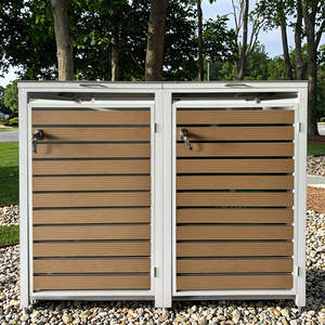 Armoire à déchets en métal d'extérieur, bac à ordures en acier à 2 portes, <span class=keywords><strong>abri</strong></span> pour <span class=keywords><strong>poubelle</strong></span> de jardin, patio, cour arrière - Product Image 1