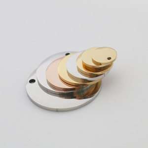 Plaque d'identification pour animaux de compagnie en acier inoxydable, or rose, ronde, vierge, pour personnalisation - Product Image 5