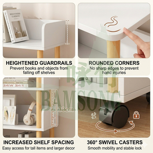 Carrello Portaoggetti a 4 Ripiani con Ruote Frenanti, Grande Capacità per Casa, Soggiorno, Cucina, Ufficio Moderno, Libreria - Product Image 3