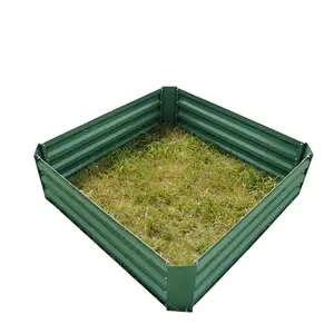 مربع المعدن المجلفن العشب في الهواء الطلق صندوق زراعة حديقة تزرع السرير للزهور