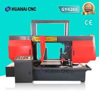 Scie à ruban horizontale GY4265 à double guidage linéaire, moteur hydraulique et engrenage haute vitesse 5,5 kW pour la découpe des métaux