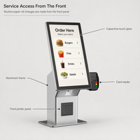Kiosque de commande en libre-service sur écran tactile de 21,5 pouces avec imprimante NFC pour restaurant, café, hôtel