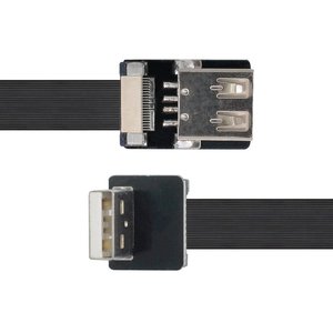 Cavo Piatto FFC USB C FPV Corto Nero Sottile <span class=keywords><strong>a</strong></span> Nastro FPC da USB Type-C <span class=keywords><strong>a</strong></span> USB Standard <span class=keywords><strong>a</strong></span> 90 Gradi per Sincronizzazione e Ricarica (10CM) - Product Image 2