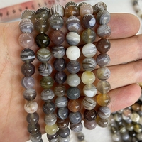 Perles rondes en agate naturelle du Golfe Persique, 4 6 8 10 12mm, pour la fabrication de bijoux, bracelets et colliers, marque Tactful, modèle 0060