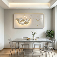 Reloj de Pared Decorativo de Cuarzo Analógico Rectangular con Acabado Brillante de Lujo, con Agujas y Marco, para Sala de Estar/Comedor