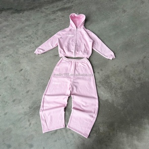 Manufacturer Custom Sweat Suit <b>Oversized</b> Unisex Hoodies Jogger Set Blank Design Baggy <b>Sweatpants</b> and Hoodies Tracksuits for Men - Product Image 1