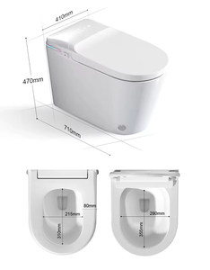 WC en céramique OEM à siphon, double chasse, siège chauffant, à poser au sol, économie d'<span class=keywords><strong>eau</strong></span>, haute efficacité, facile à nettoyer, anti-… - Product Image 6