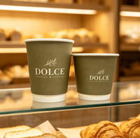 Gobelets en papier à double paroi isolés, certifiés qualité alimentaire, avec logo personnalisé, pour salon, spa, restaurant, à emporter
