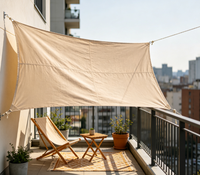 Voile d'ombrage beige respirante en maille tissée pour parc, allée et patio extérieurs, protection solaire