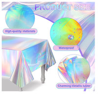 Nappe de table jetable moderne brillante effet laser pour fêtes, anniversaires, mariages, événements – Lot en gros irisé holographique