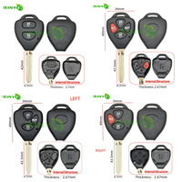 Coque de clé télécommande XINYE pour TOY43/TOY47 à 2/3/4 boutons, remplacement de coque de clé, boîtier de clé transpondeur