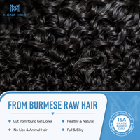 Véritables Mèches de Cheveux Humains Vierges Non Traitées Qualité Salon, Cuticules Alignées, Brutes Birmanes Bouclées, Extensions à Coudre