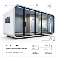 Maison préfabriquée Apple Cabin Pod, villa moderne, bureau insonorisé et respirant, hôtel, maison modulaire portable, salon de jardin