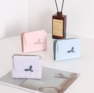 Korean Version Short Style Instagram Minimalist <b>Bow</b> Pattern Student Friendly Multiple Card Slots Large Capacity Pu Leather - Product Image 2