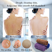 Éponge de bain exfoliante africaine personnalisée avec logo, longue éponge de douche en nylon maillé pour le dos, serviette exfoliante pour la peau