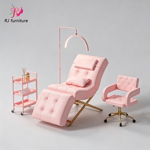Modern Luxury pink Gold Beauty Salon Furniture Facial Spa Bed Adjustable Reclining Eyebrow Lash Bed for Sale - Product Image 6