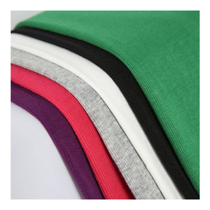 Bán Hot Đôi Phải Đối Mặt Stretch 2X2 Sườn Thiết Lập Vải 40S Đồng Bằng <span class=keywords><strong>Viscose</strong></span> Spandex Gân Vải Cho Còng - Product Image 1