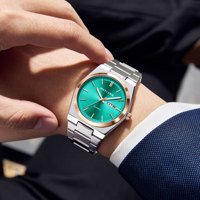 MSTIANQ S1 Nuevo Reloj de Cuarzo de Acero Inoxidable de Lujo para Hombre, Reloj de Negocios Resistente al Agua, Reloj Luminoso con Fecha, Estilo Moderno