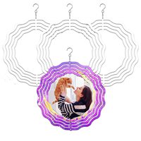 Taille personnalisée Sublimation Wind Spinner Blanks Usa Warehouse Carillon en aluminium Alimenté par le vent Sculpture cinétique Spinner Suspension Garniture