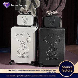 Valise à roulettes pour enfants de 20 pouces, ultra-légère, en cuir, avec serrure, design <span class=keywords><strong>Snoo</strong></span>/, valise de cabine avec mot de passe - Product Image 2