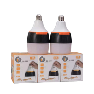 <span class=keywords><strong>Ampoule</strong></span> LED <span class=keywords><strong>rechargeable</strong></span> à <span class=keywords><strong>batterie</strong></span> Li-ion en plastique E27, dimmable, température de couleur 2800-6500K, 30W, lumière d'urgence extérieure pour le camping - Product Image 1