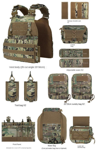 Gilet Tattico Molle con Tasca per Caricatore a Sgancio Rapido, Attrezzatura per Addestramento e Difesa Personale Resistente - Product Image 6