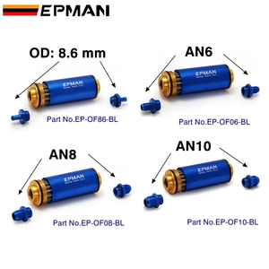 Filtro Carburante Universale EPMAN Inline 100 Micron ad Alto Flusso per Benzina e Diesel con Adattatori 6AN 8AN 10AN e Raccordi Barb da 8.6mm - Product Image 2