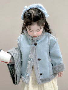 Cappotto per Bambine Autunno e Inverno 2025 Nuovo Stile alla Moda Ispessito NavyTop Casual <span class=keywords><strong>Abbigliamento</strong></span> <span class=keywords><strong>Invernale</strong></span> per Bambine - Product Image 4