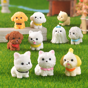 Set di Mini Statuette di <span class=keywords><strong>Cani</strong></span> in Resina, Simpatici Ciondoli a Forma di Samoyed e Shih Tzu per Artigianato Fai-da-Te e Decorazioni per Giardini e Scrivanie - Product Image 3