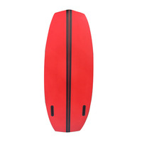 Meilleure vente 4'5 taille rouge vif wakeboard planche de surf palmes en fibre de carbone enfants sports nautiques fibre de verre bois EPS planche de surf