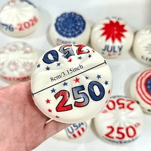 Édition limitée 250e anniversaire : Jouet sensoriel anti-stress en plastique souple à rebond lent, en forme de dumplings à thème USA, pour enfants - Product Image 4