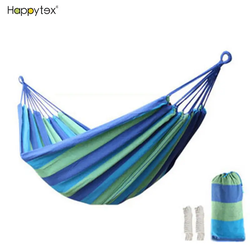 Günstige tragbare Outdoor-Hängematte Regenbogen Garten Sport Home Travel Camping Schaukel Leinwand Streifen Hang Bett Luft Hängematte für Outdoor