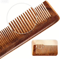 Peigne à queue pointue en bois vintage de haute qualité avec long manche, peigne à teindre, brosse à cheveux en bois, bois de santal naturel doré