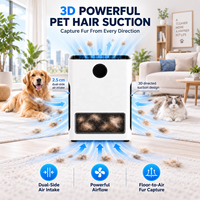Purificateur d'air pour animaux domestiques H13 HEPA, filtration 4 étapes, CADR 250m³/h, collecte visible des poils d'animaux, capteur PM2.5, mode animaux, 35W, faible bruit