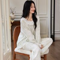 Pyjamas en coton nuage de haute qualité pour femmes de grande taille joli motif floral imprimé chemises de nuit printemps et automne vêtements de nuit