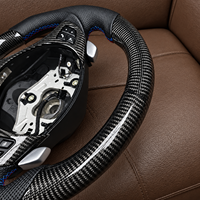 Volant en fibre de carbone M Sport pour BMW E90 E91 E93 Série 3, cuir perforé, volant personnalisé
