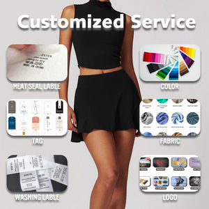 Descuento A-Line Yoga Falda Mujer apretada cintura alta antideslizante transpirable estiramiento Falda corta entrenamiento tenis desgaste para niñas - Product Image 4
